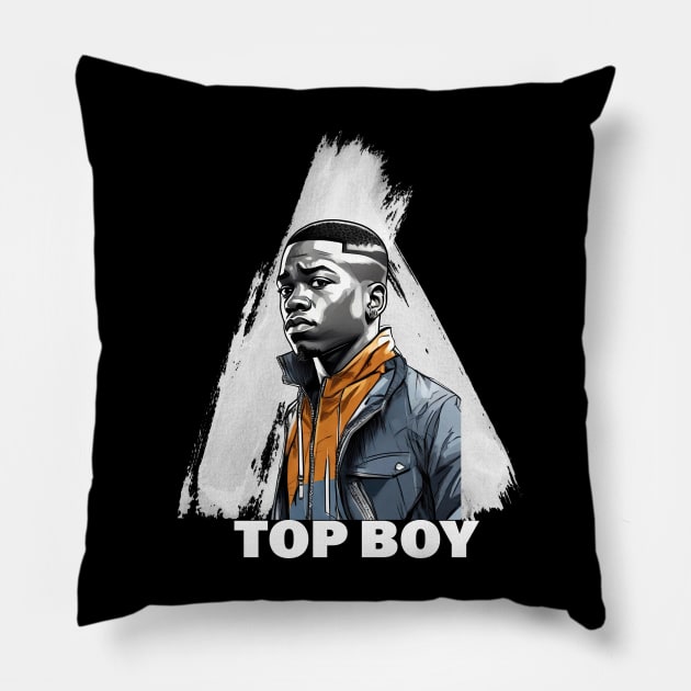 Top Boy - Netflix show Fan Art Pillow by Buff Geeks Art