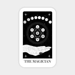 Magician Tarot Card Moon Phase Pentagram Magnet