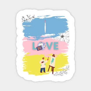 I love Art Art Lover Magnet