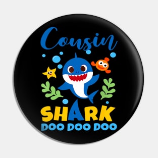 Cousin Of The Shark Birthday Boy Girl Party Family Pin