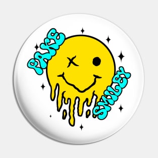 Grafiti fake smiley Pin