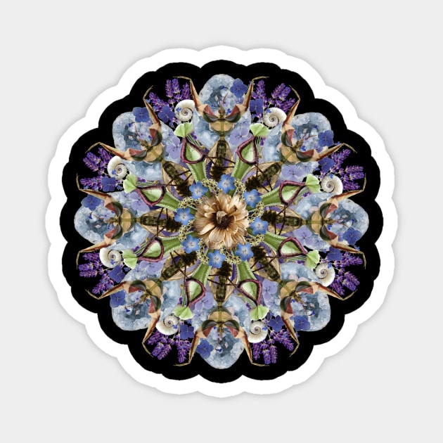 Lavender and crystals mandala Magnet by burenkaUA