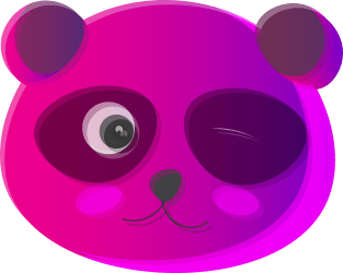 Glitch Panda Neon Face Magnet