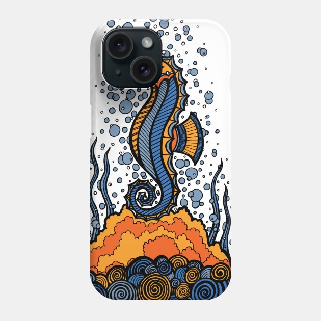 Zen Seahorse Phone Case by OfficeInk