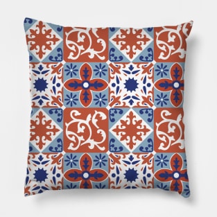 Azulejo #9- vector Portuguese Moorish pattern Pillow