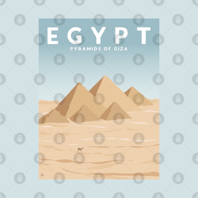 Pyramids of Giza, Egypt Travel Poster by lymancreativeco