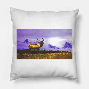 Elk- Jasper National Park, Canada Pillow