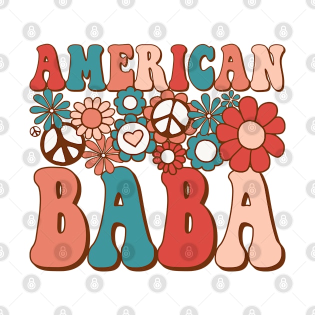 Retro Groovy American Baba Matching Family 4th of July by BramCrye