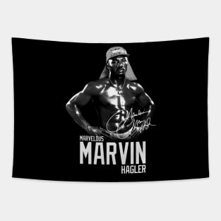 Marvelous Marvin Hagler Boxing Legend Signature Vintage Retro 80s 90s Bootleg Rap Style Tapestry