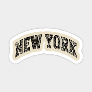 New York Varsity Black Text Magnet