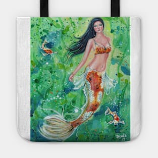 Koi mermaid garden by Renee Lavoie Tote