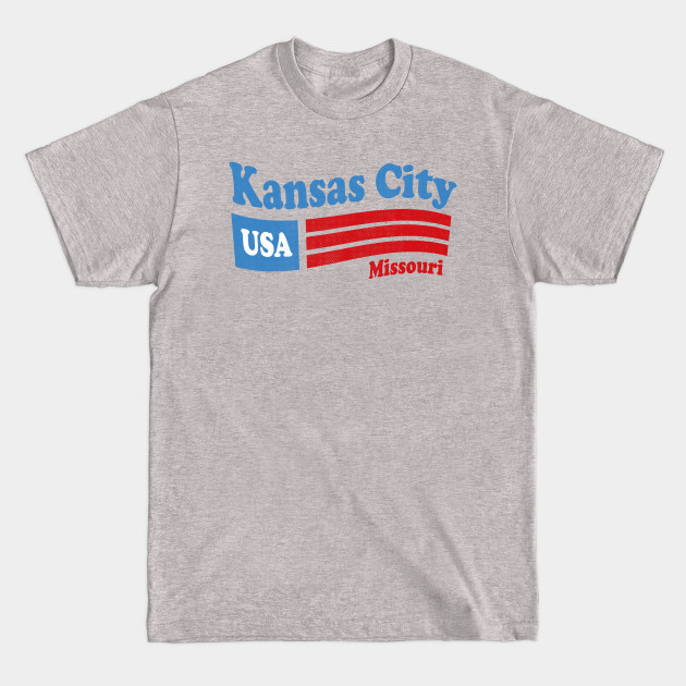 Disover Kansas City Missouri - MO, USA - American Flag 4th of July - Kansas City - T-Shirt