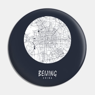 Beijing, China City Map - Full Moon Pin