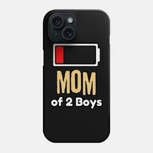 Mom of 2 Boys Shirt Gift from Son Mothers Day 2024   Birthday Women Phone Case