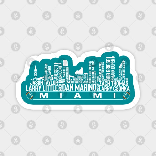 Miami Football Team All Time Legends, Miami City Skyline Magnet by Legend Skyline