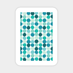 Midcentury Modern Dots Blue Magnet