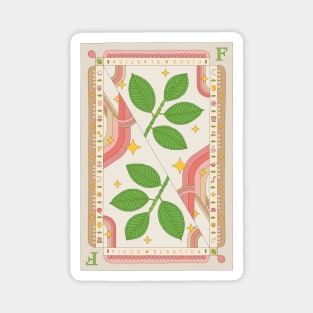 Ficus Elastica Rubber Plant Illustration with Playing Card Design for Plant Mom Plant Daddy Magnet