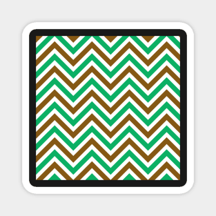 Green Brown Chevron ZigZag Pattern Magnet