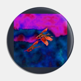 Birds at Sunset Pin