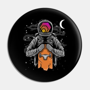 Astronaut Skate HEX Coin To The Moon Crypto Token Cryptocurrency Wallet Birthday Gift For Men Women Kids Pin