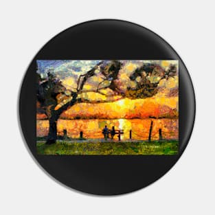 Watching the sunset with Van Gogh Pin