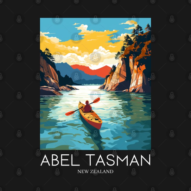 A Pop Art Travel Print of Abel Tasman National Park - New Zealand by Studio Red Koala