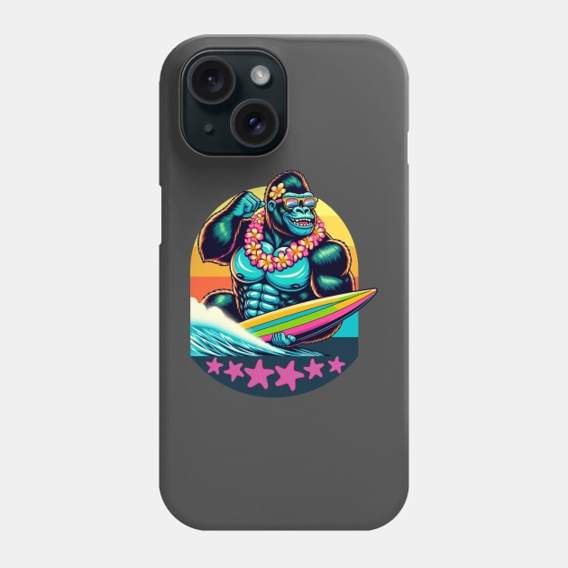 Retro Gorilla Surfer Phone Case by TravelTeezShop