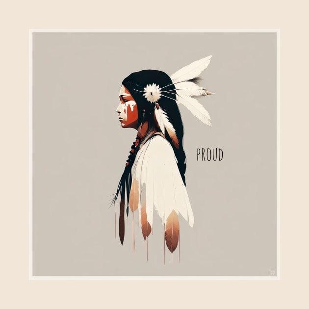 [AI Art] Proud Native American Woman With Headdress by Sissely