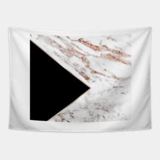 Jet black geo - rose gold marble Tapestry