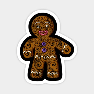 Swirly Gingerbread Man Magnet