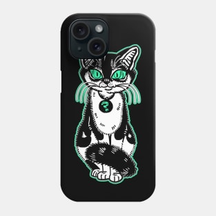 Black and white mystery cat Phone Case