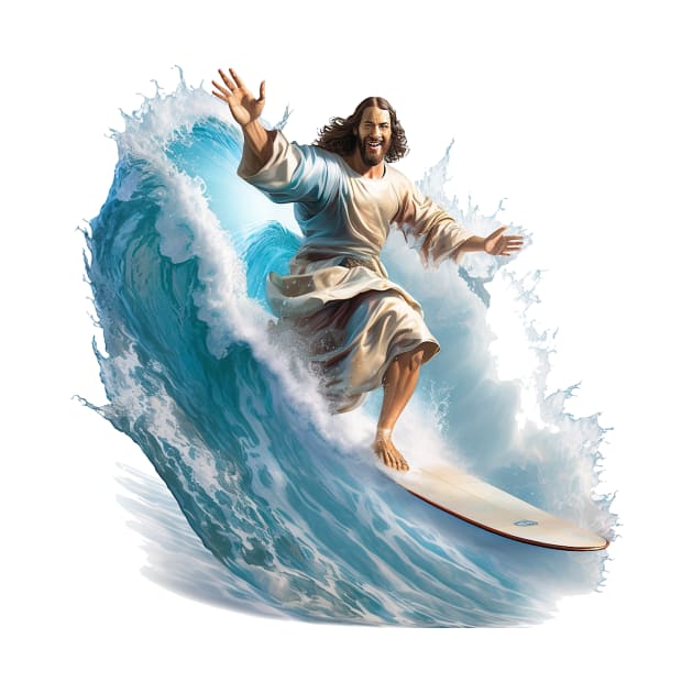 Surfer Jesus by infernoconcepts