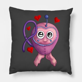 Bigoot Girl with Hearts Pillow