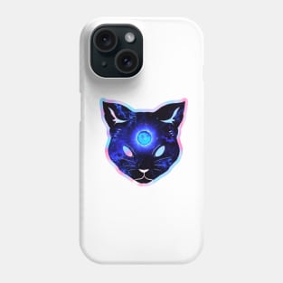 Shocking prismatic iridescent psychic cat Phone Case
