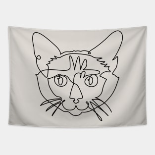 One line Siamese Cat Tapestry