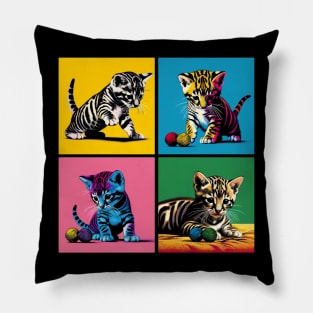 Toyger Pop Art - Cute Kitties Pillow