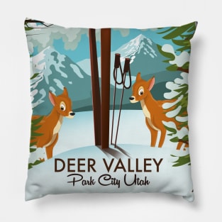 Deer Valley Park City Utah Travel poster Pillow