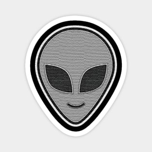 Alien Head happy emoji Embroidery style Patch design Magnet