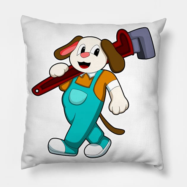 Dog as Craftsman with Allen key Pillow by Markus Schnabel