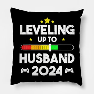 Leveling Up To Husband Loading Promoted to Husband Est 2024 Pillow