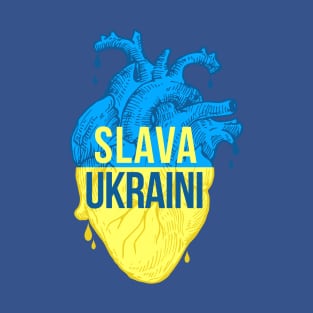 Slava Ukraini - Heart T-Shirt