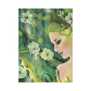 The green fairy with moonflowers By Renee L. Lavoie T-Shirt