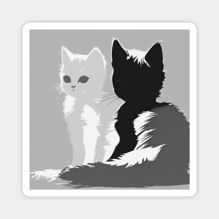 Kittens Shadow Silhouette Anime Style Collection No. 39 Magnet