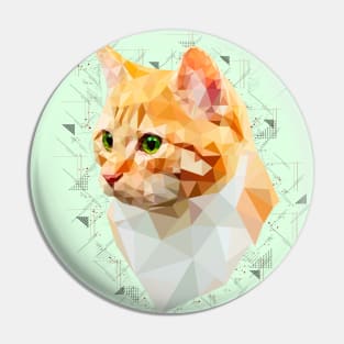 Orange Cat (Low Poly) Pin