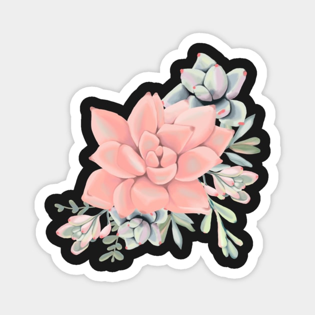 Succulent Flower Arrangement Magnet by caitlinshea24