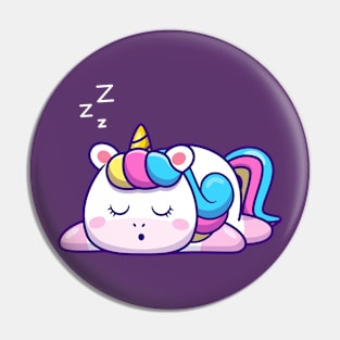 Cute Unicorn sleeping - cartoon animal & nature Pin