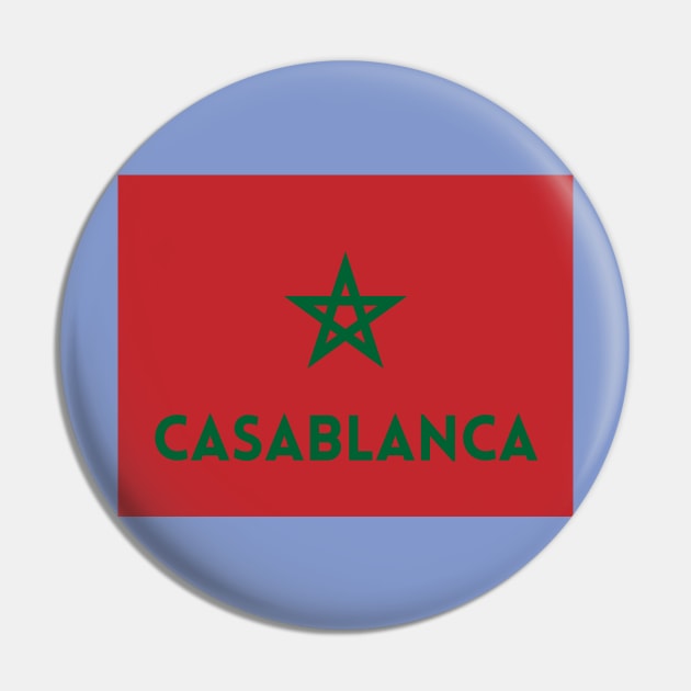 Casablanca City in Moroccan Flag Pin by aybe7elf