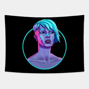 Neon Girl Tapestry