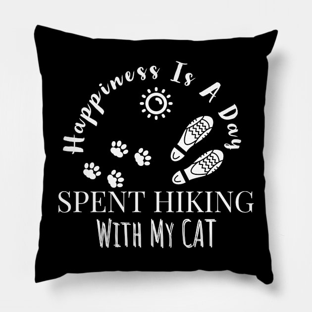 Happiness Is A Day Spent Hiking With My Cat Pillow by kooicat