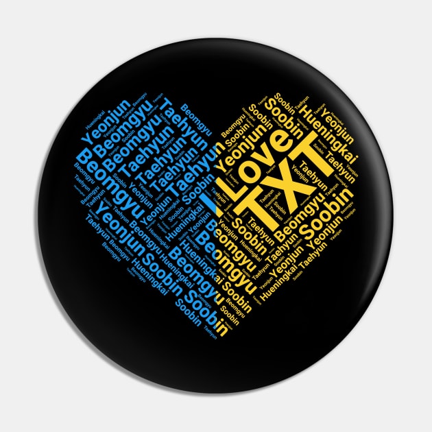 I Love TXT Wordcloud Pin by wennstore